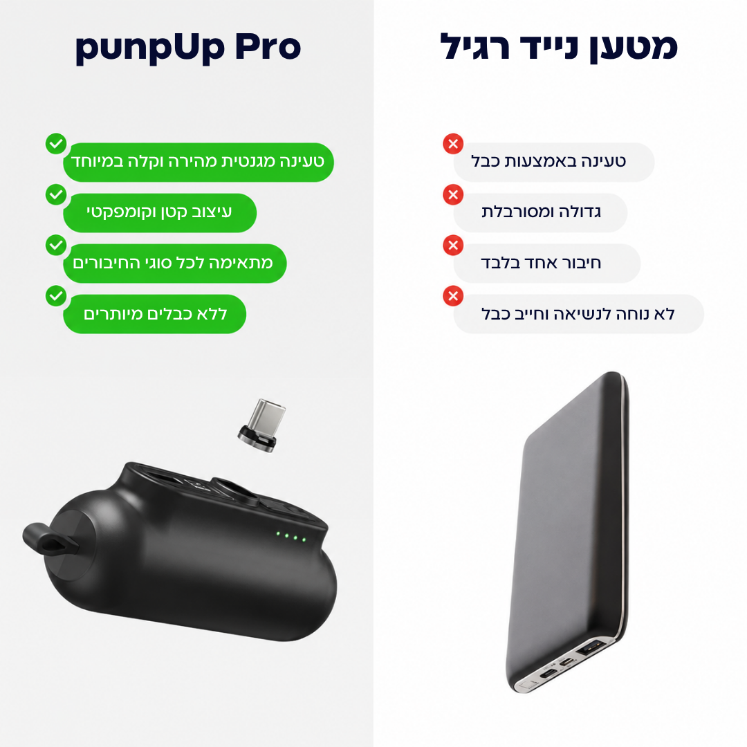 pumpUp Pro - המטען הנייד